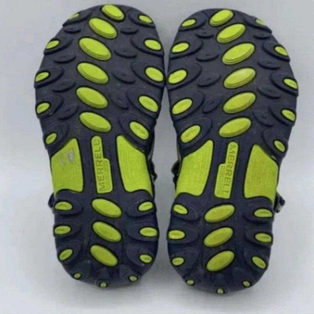 Merrell Boys' Hydrohiker Trail Shoe Blue Lime Green Size 11 - Picture 6 of 8